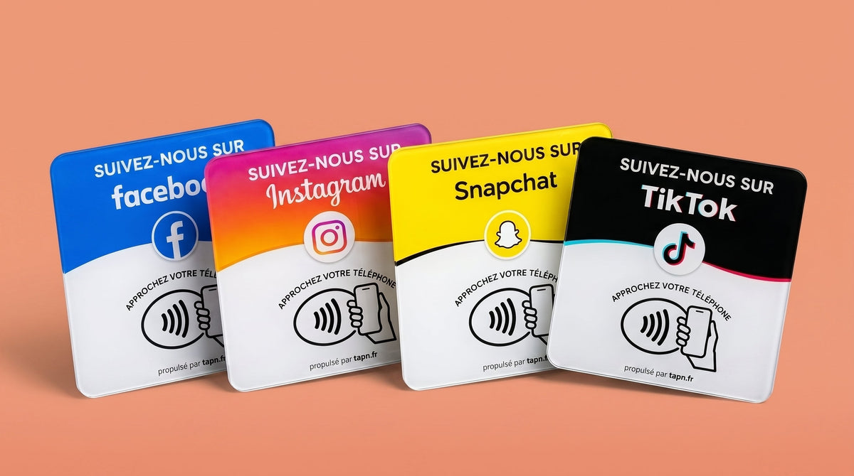 Collection cartes NFC réseaux sociaux