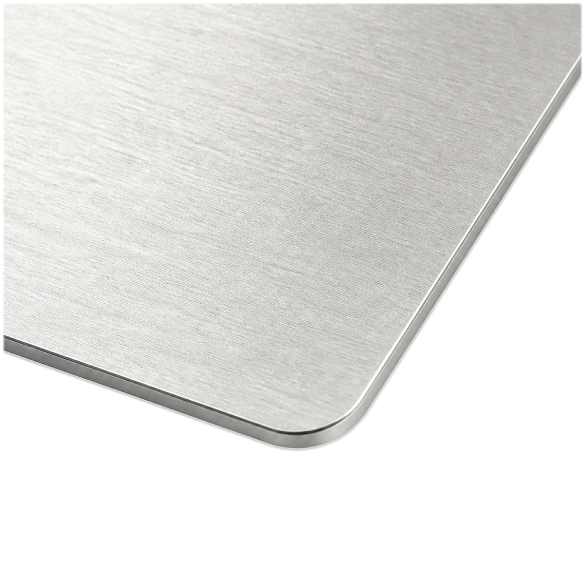 Carte de visite NFC métal argent, détail du coin